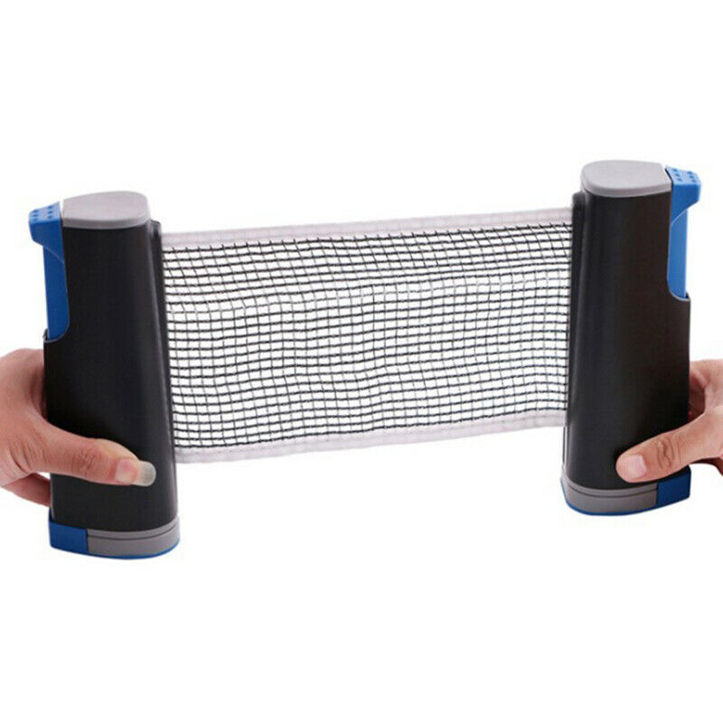 Table Tennis Ping Pong Set 2x Paddle Bats & Extending Net & 3 Balls PortabDD