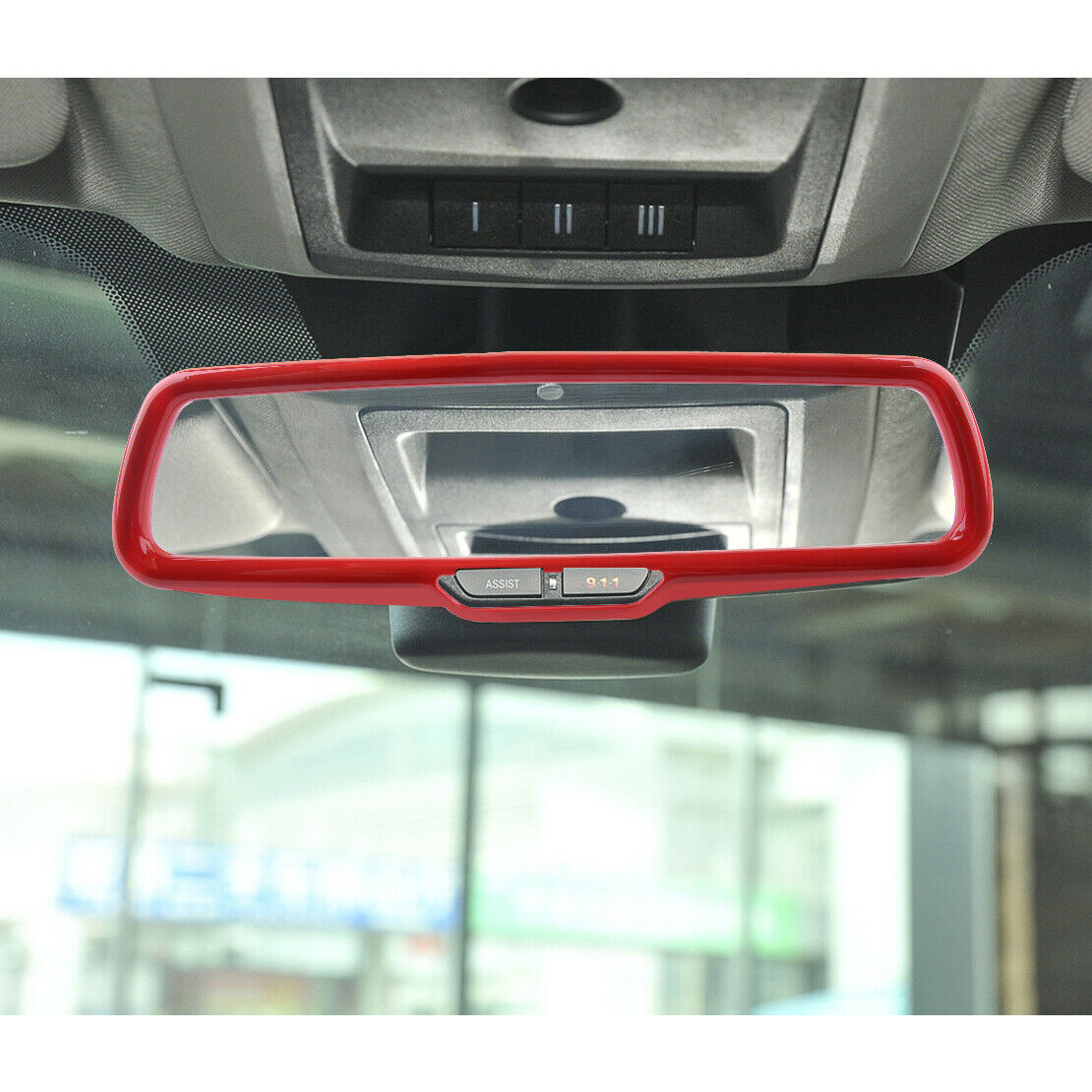 1x Inner Rearview Mirror Cover Decor Ring fit for Dodge Challenger Charger Ram