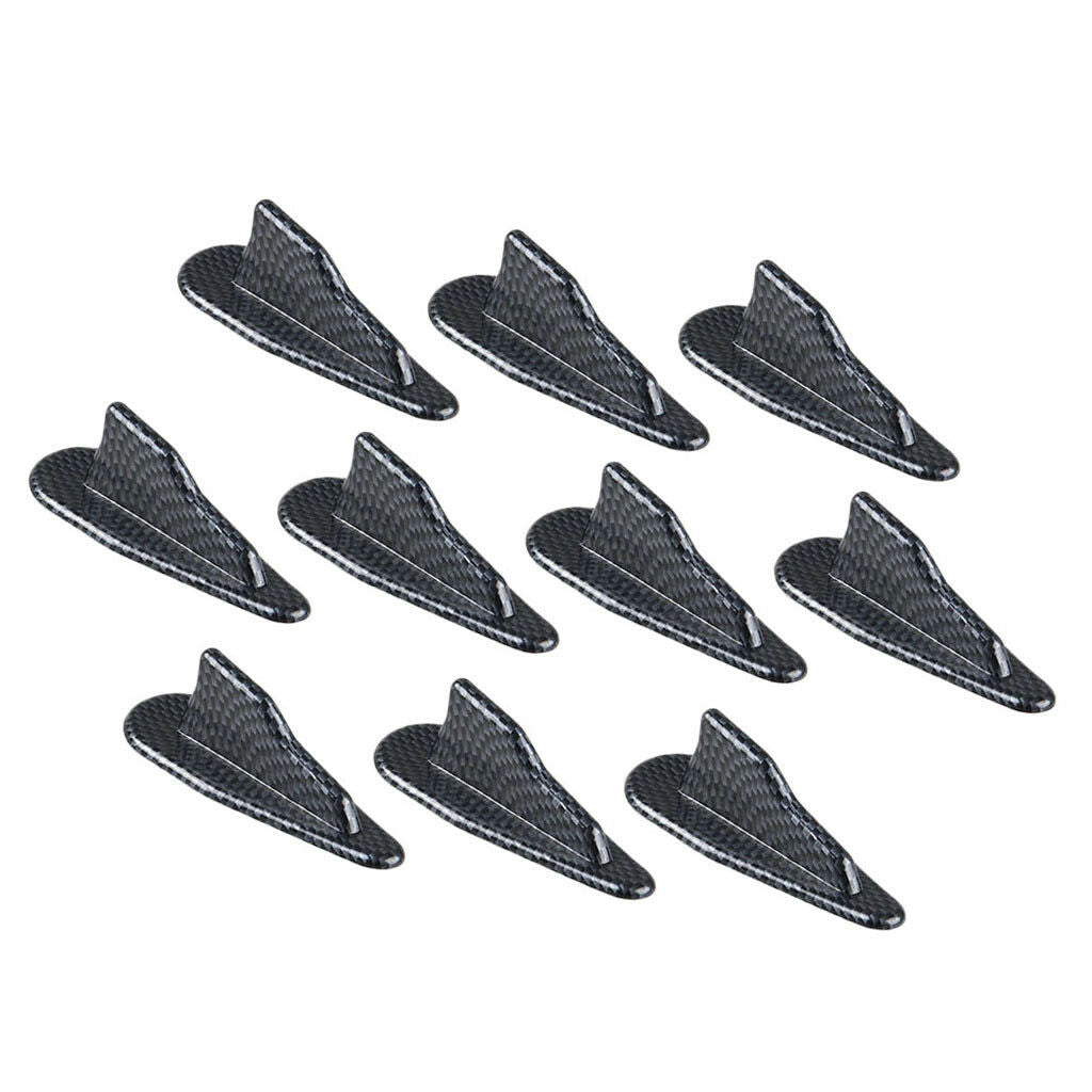 10 Pieces Universal Car Wing Air  Generator Shark Fin Carbon Pattern