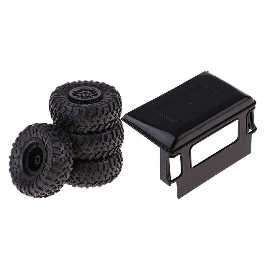 Black Plastic Car Roof Wheel Parts Supplies Set for MN90 Car Crawler Pickup