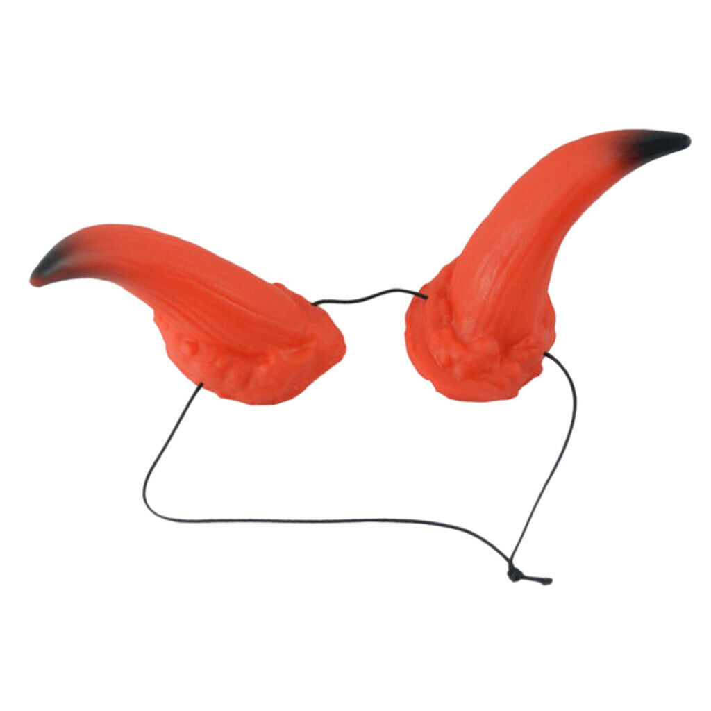 Red Devil OX Horns Headwear Costume Hair Accessories Headband Halloween Hoop