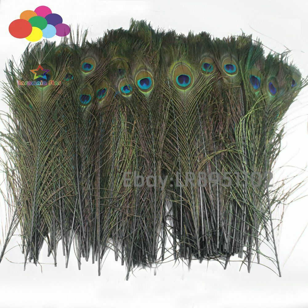 Wholesale Black dyed Peacock Feathers 100 Pcs/Lot 40-45CM/16-18Inch DIY Plumes