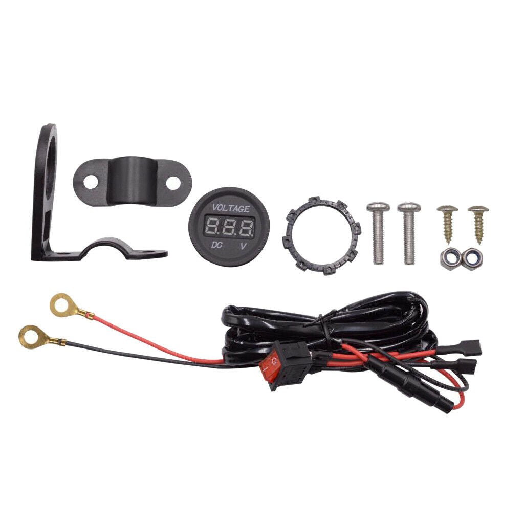 12-24V LED Digital Voltmeter With Motorcycle Accessory Switch