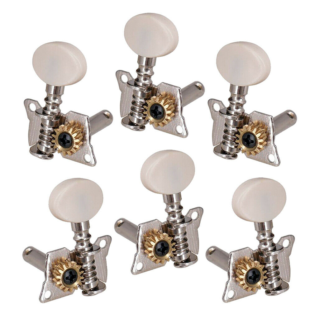 Chrome Guitar Open 3Right3Left Button Tuning Tuners Acoustic Guitar Parts