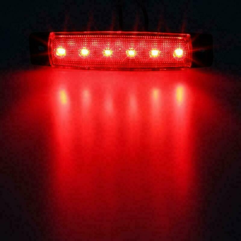 20x Red Amber 6LED Side Marker Light Indicators Truck Trailer Boats RV Clearance