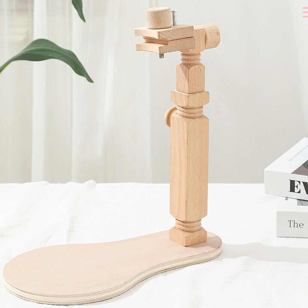 Adjuser Wooden Cross Sttich Rack Embroidery Lap Stand Holder for Sewing Needles