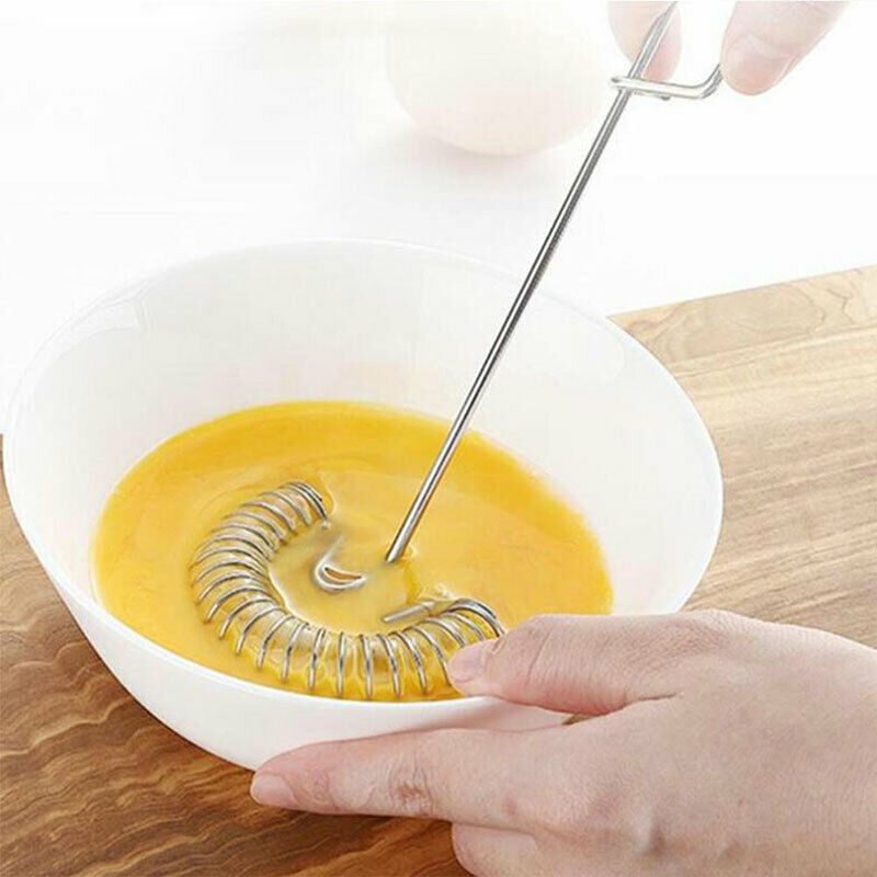 Manual Egg Beater Stainless Steel Spring Coil Mixer Egg Stirring Kitchen .l8