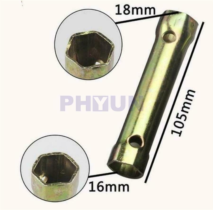 6pcs Aluminum Motorcycle Spark Plug Spanner Wrench Socket Tool w/Storage Pocket