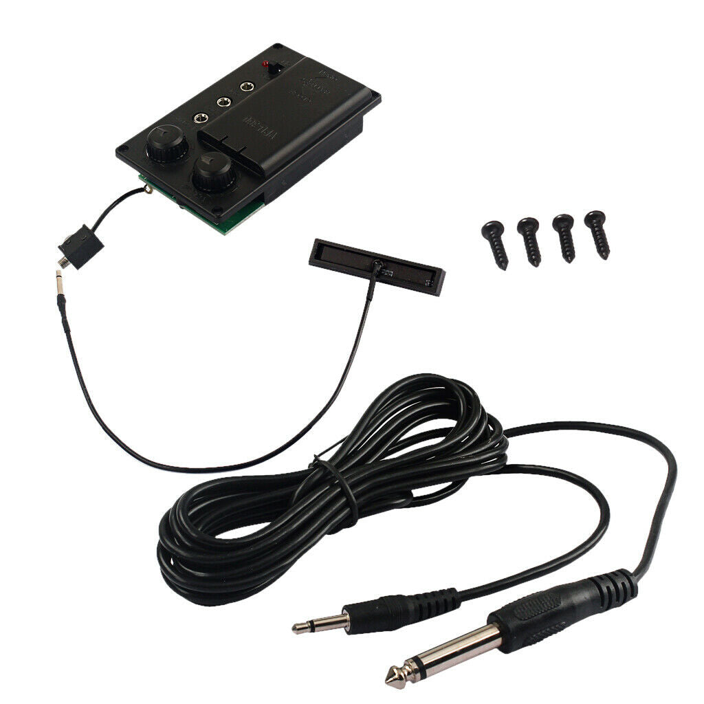 Metal Violin Fiddle Silent EQ Pickup with Piezo Set for Electric Violin