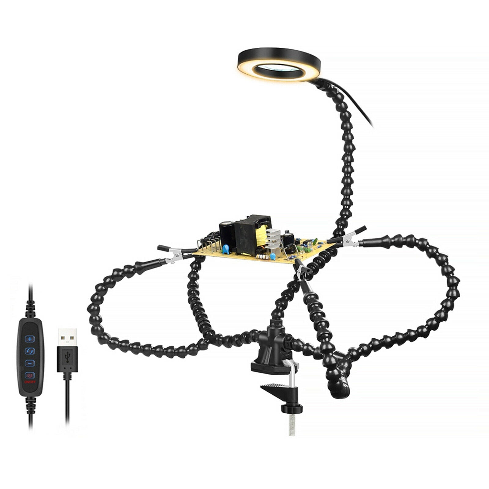 Helping Hands Soldering Third Hand Vise PCB Holder with 4 Flexible Arms