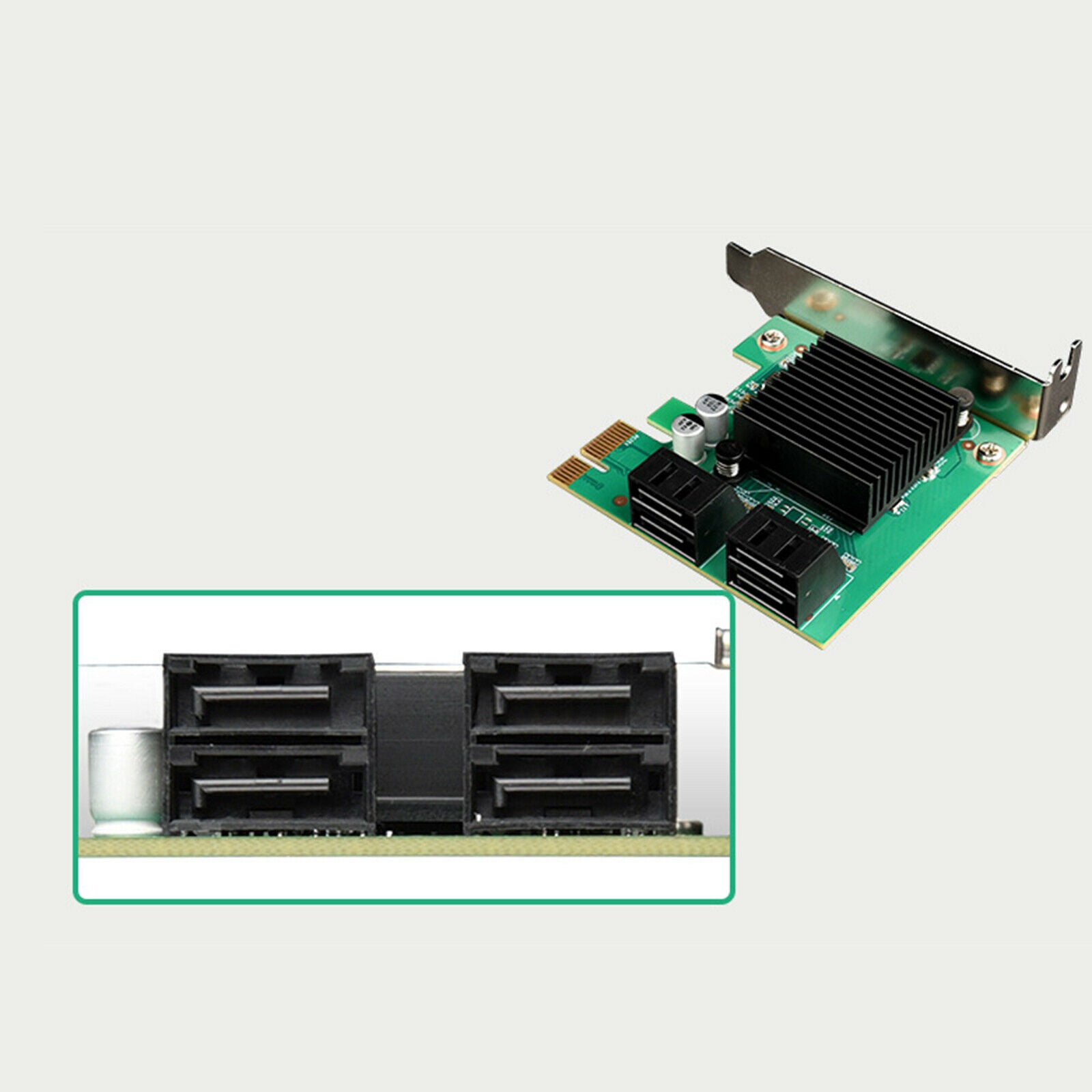 PCI-E to SATA3.0 Expansion Card Converter SSD 4X 8X 16X for Linux Desktop PC