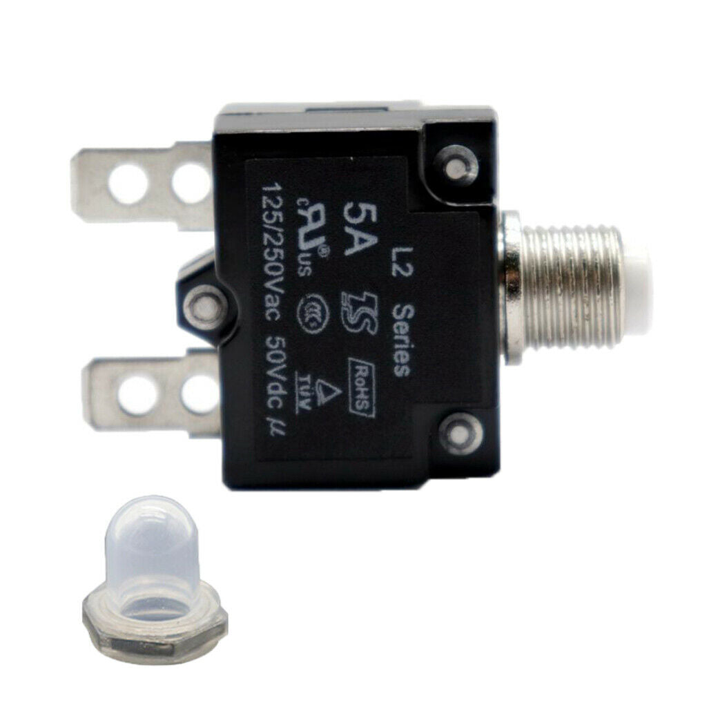 125/250V AC 50V DC 5Amp Circuit Breaker Resettable Overload Switch Fuse