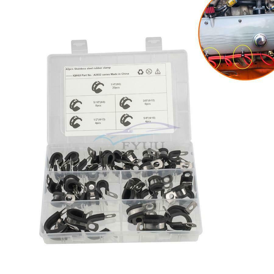 42PC 5 kinds Car Hose Rubber Pad Insulation Clamp Cable Clamp Classification Kit