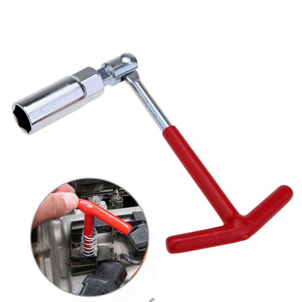 16mm Spark Plug Removal Tool  T-Bar T-Handle Flexible Spanner Socket Wrench 4-16
