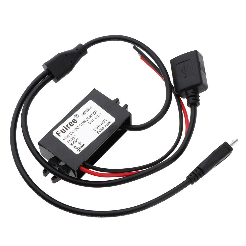 8-60V to 5V 3A 15W DC / DC Converter Connect The Car Power Module with Two USB