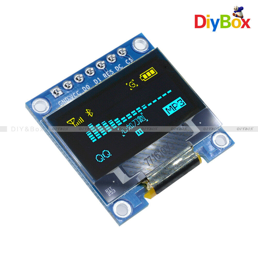 0.96" SPI Serial 128X64 OLED LCD LED Display Module blue yellow For Arduino 3-5V