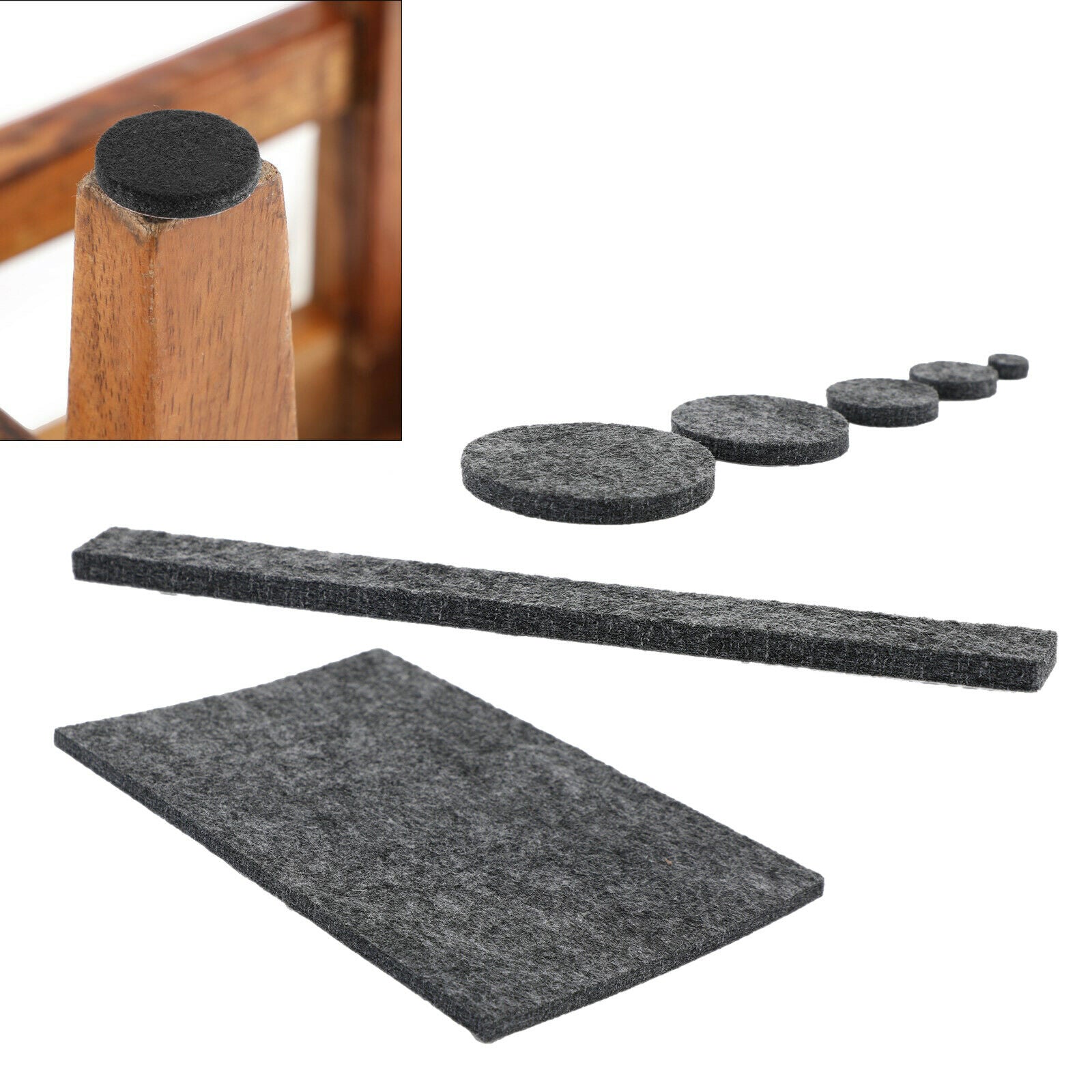 181Pcs Furniture Pads Chair Leg Floor Protectors Felt Pads Hardwood Floors Grey