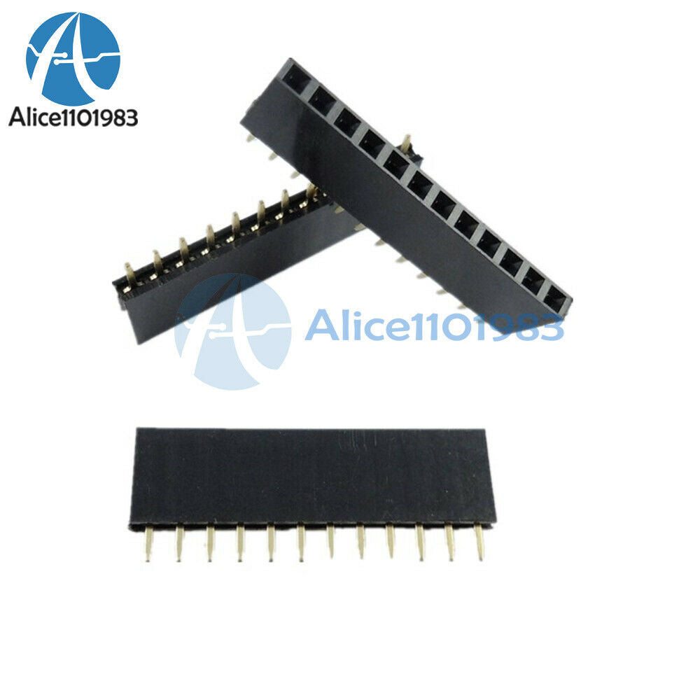 100PCS 2.54mm Pitch 12Pin 12P Female Single Row Straight Header Strip PH: 8.5mm