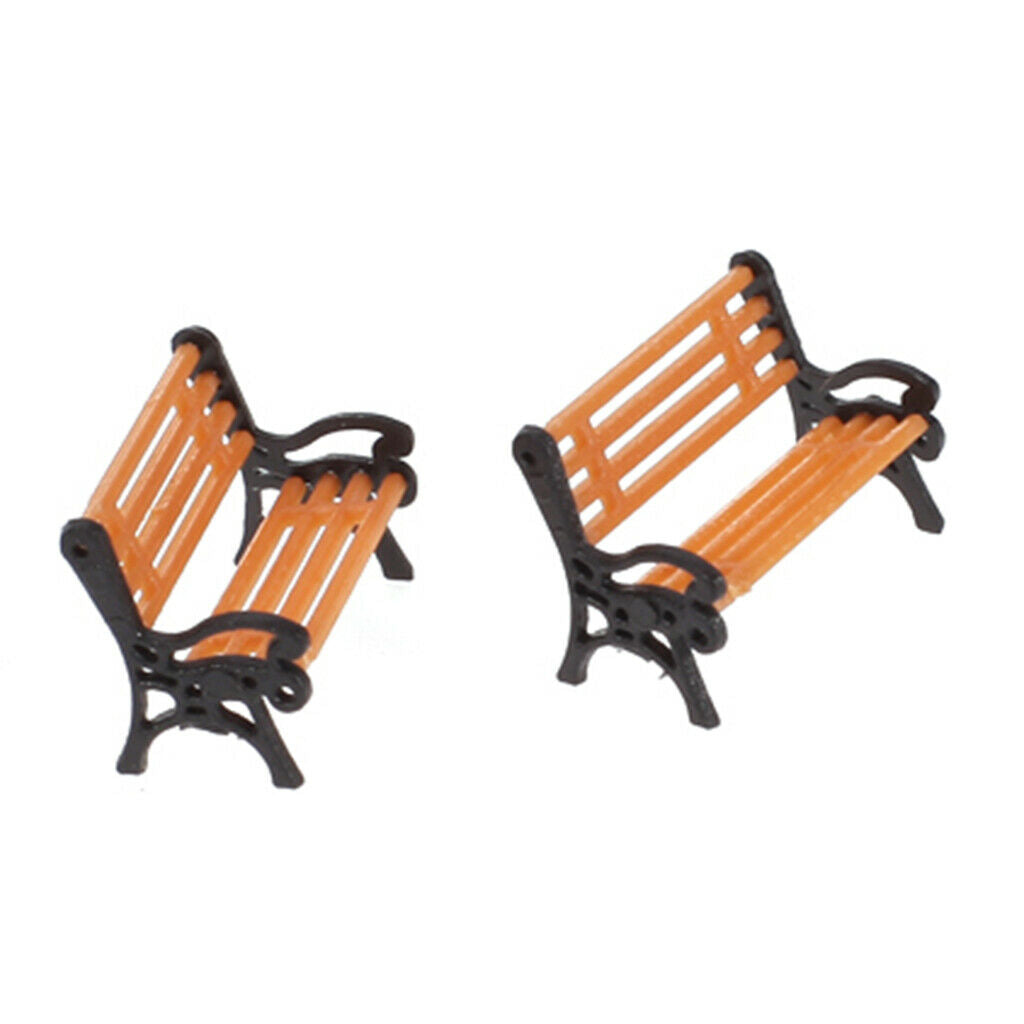 5 lot 1:75 OO Gauge Plastic Sandtable Mini Bench w/ Black Armrest Decor 2cm