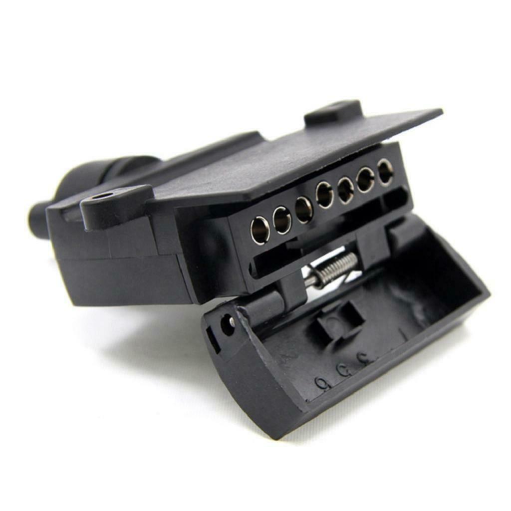 Pair of 7 Pin Flat Trailer Connectors + Male Female Plug for Caravan