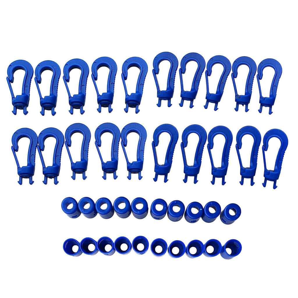 20pcs Plastic Snap Hook Bungee Cord Clip Shock Cord Hooks for Diving 5cm