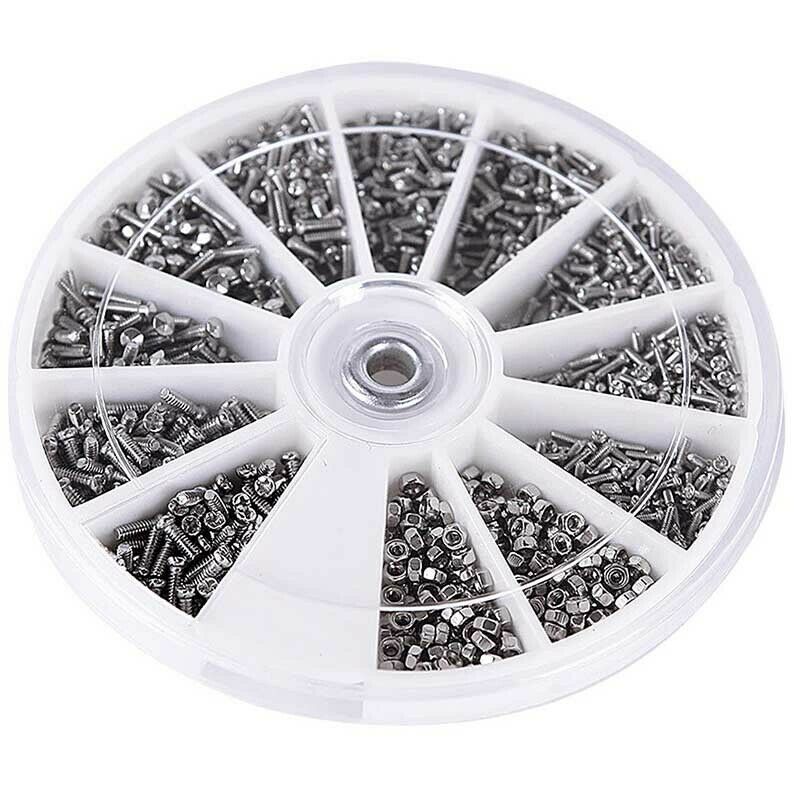 600PCS 12 Kinds of Small Screw Nuts Electronics Assortment Kit M1 M1.2 M1.4 M1.6