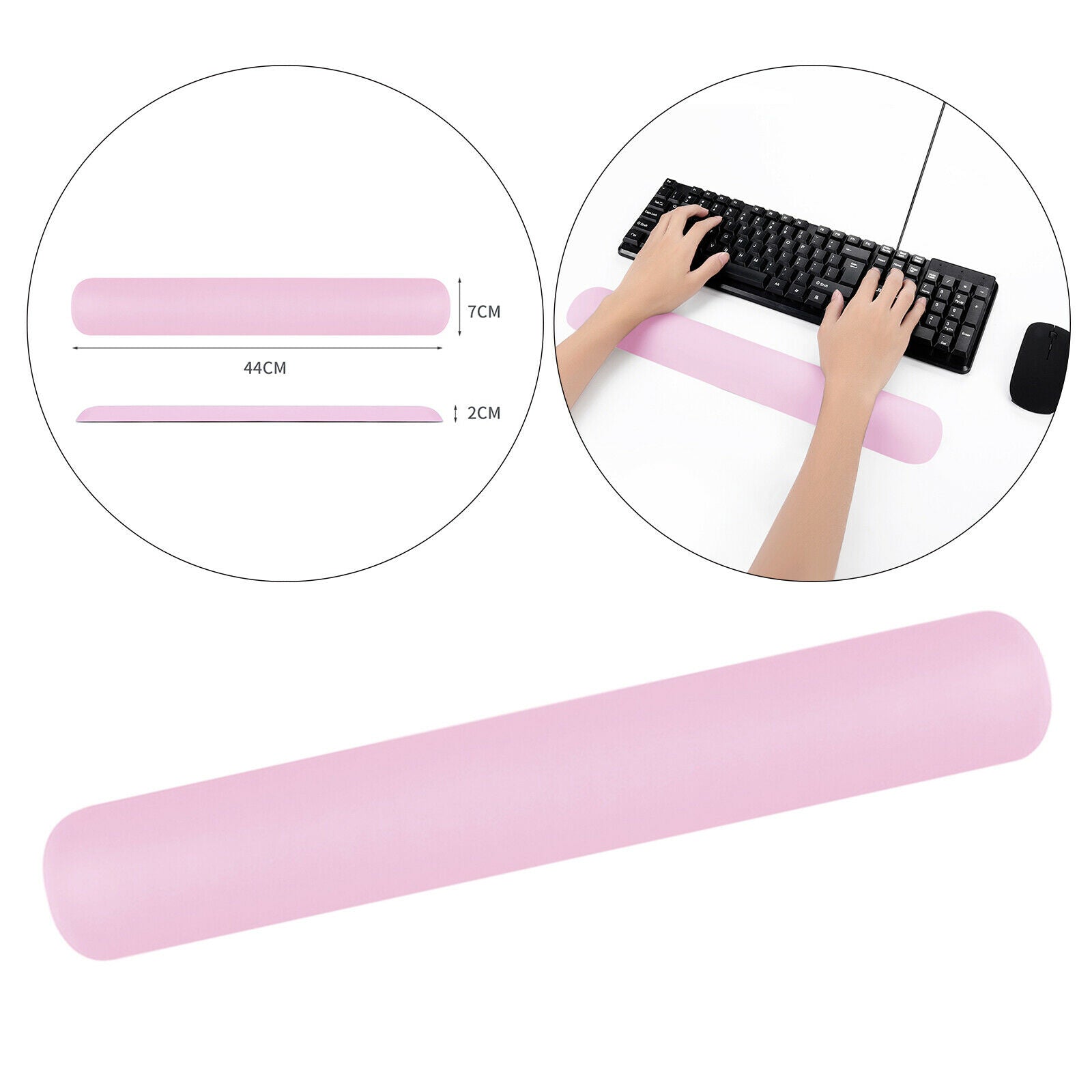 Keyboard Wrist Rest Pad Lightweight for Laptop Pain Relief A Large Size Pink