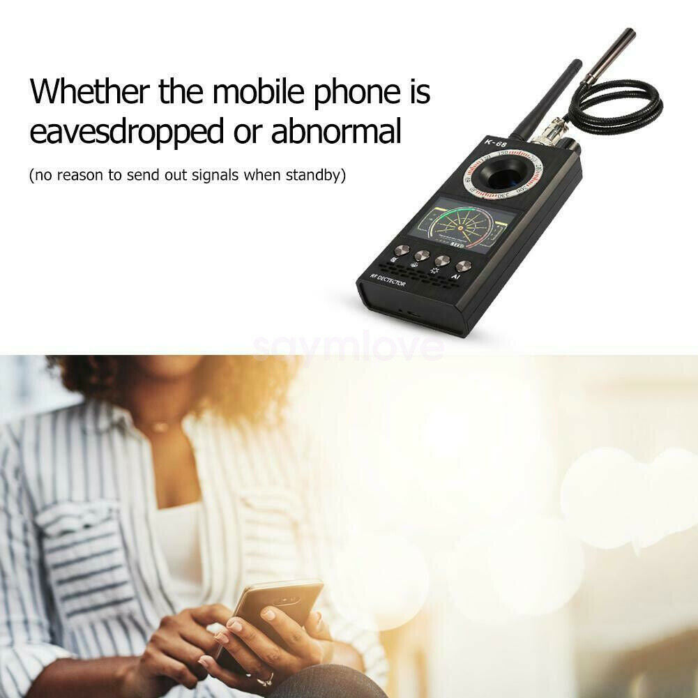 K68 Wireless RF Bug Signal Detector Anti Spy Camera Lens Bug Finder Full Range