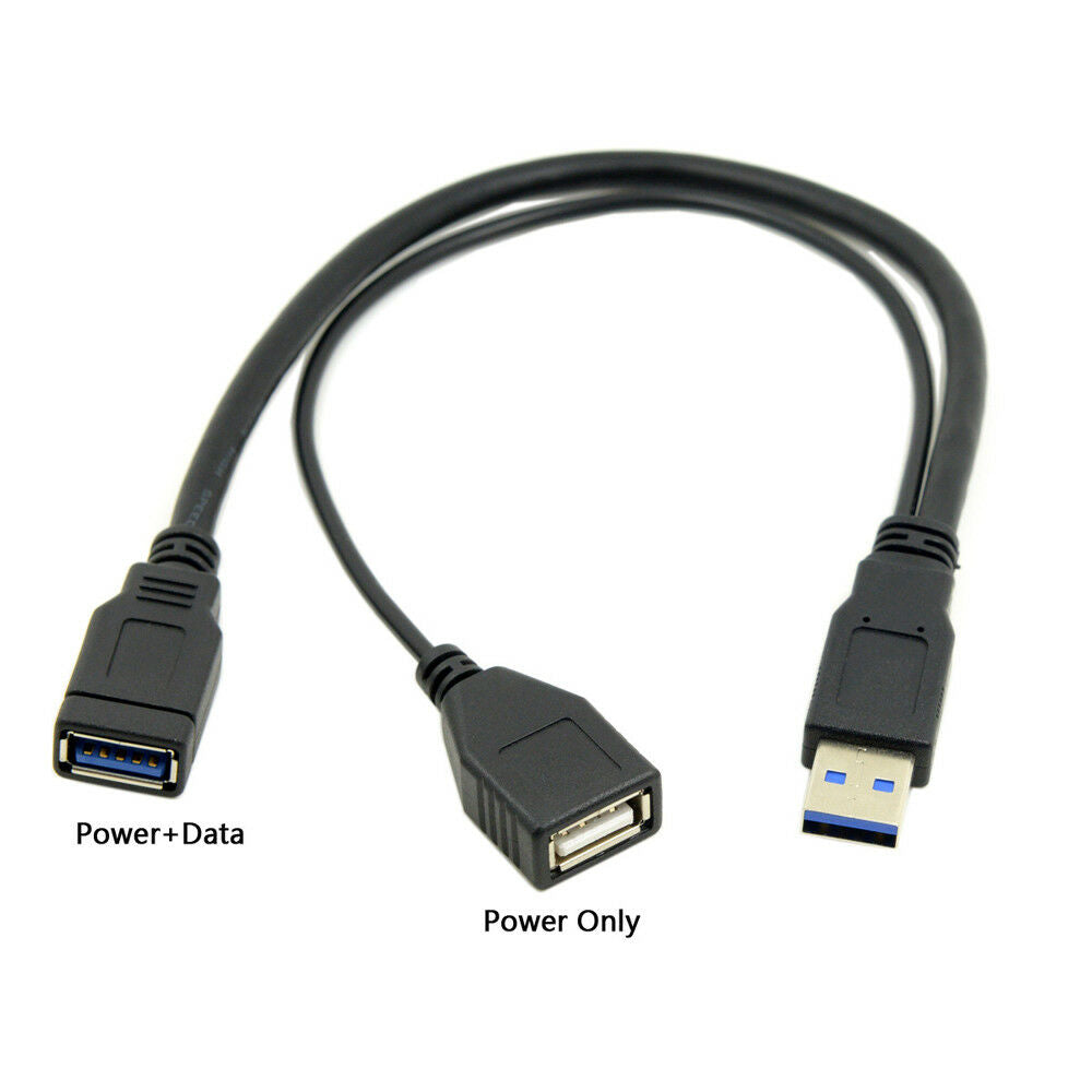 1pc Super Speed USB 3.0 Male to USB 3.0 Female USB 2.0 Female Y Adapter Cable