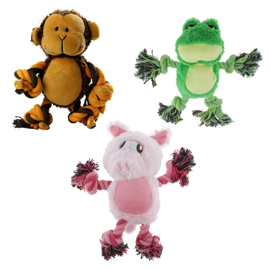 Cute Cartoon Animals Shape Pet Chew Plush Toys For Pet Dogs Pink Rabbit