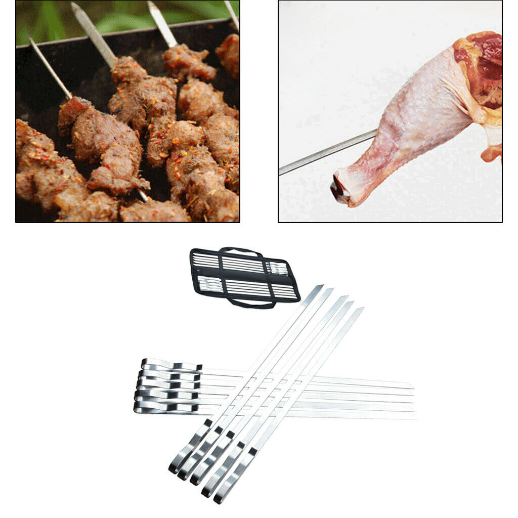 10pcs Barbecue Skewers BBQ Needle Sticks Skewers Set Accessory Reusable