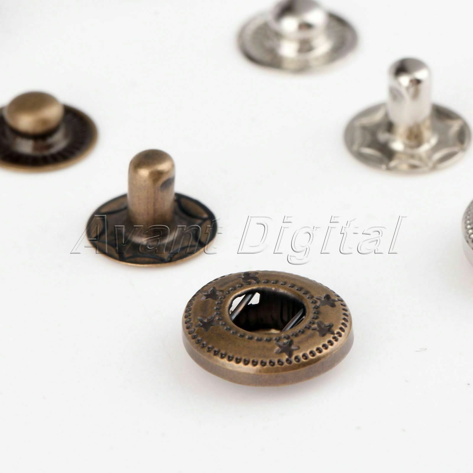 40Set 12mm Snap Fastener Buttons 633#+4pcs Fixing Tool Press Studs Leather Craft