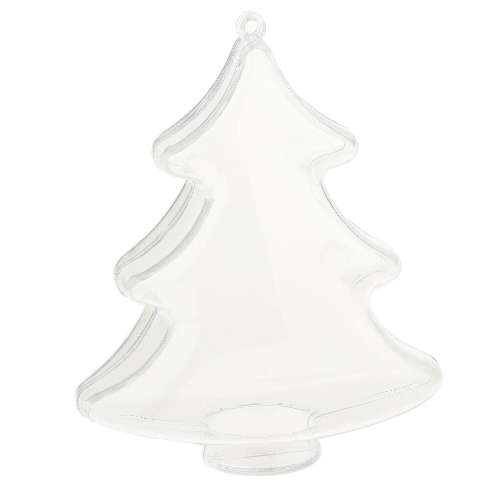 6pcs Mini Fir Christmas Bauble Hanging Clear Plastic Perfect Decoration