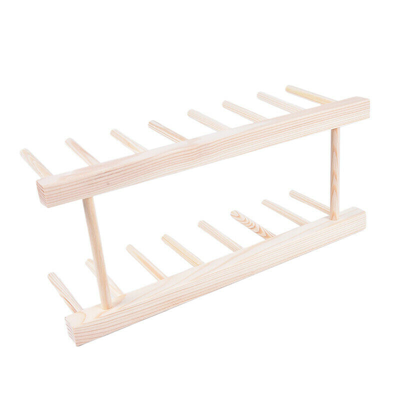 Wood Plate Holder Dish Rack Drain Storage Display Stand Kitchen OrganizerBDDD