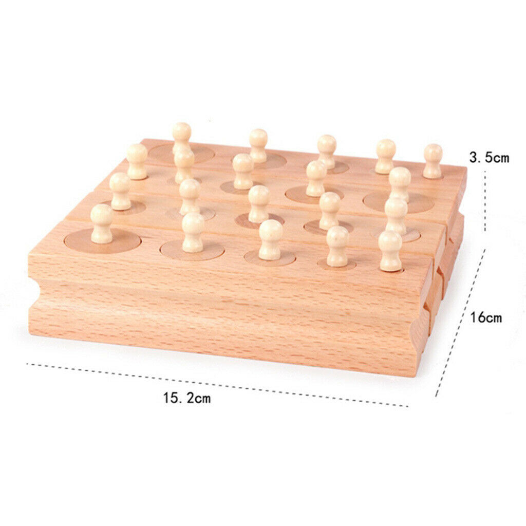 Wood Montessori Cylinder Color Matching Geometry Toys Kid Math Supplies