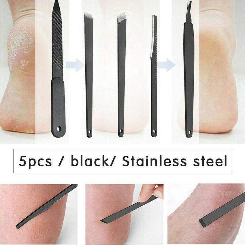 5pcs/set Nail Cuticle Pusher Remover Manicure Pedicure Stainless Steel Tool