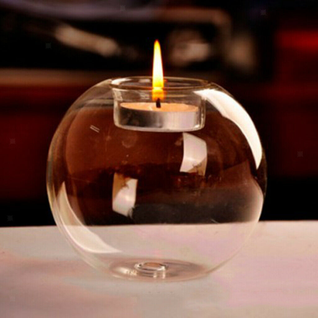 Glass Ball Voitive Tealight Candle Holder Candlestick for Candlelight Dinner 8cm