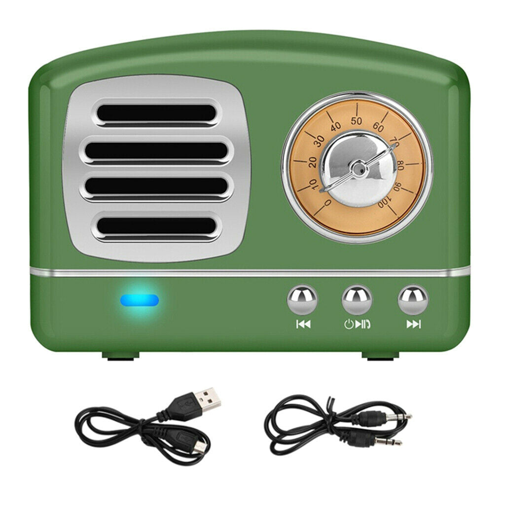 Portable Wireless Bluetooth Stereo Speaker Enhanced Bass Retro Loudspeaker#1
