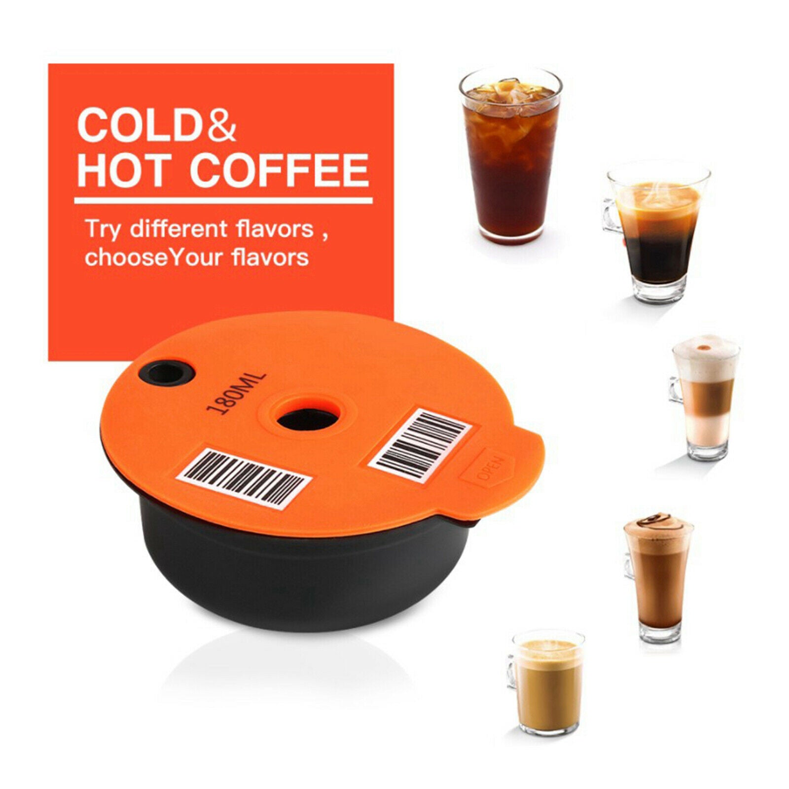 2x Refillable Reusable PP Coffee Capsule Pods Filter for Bosch   180ml