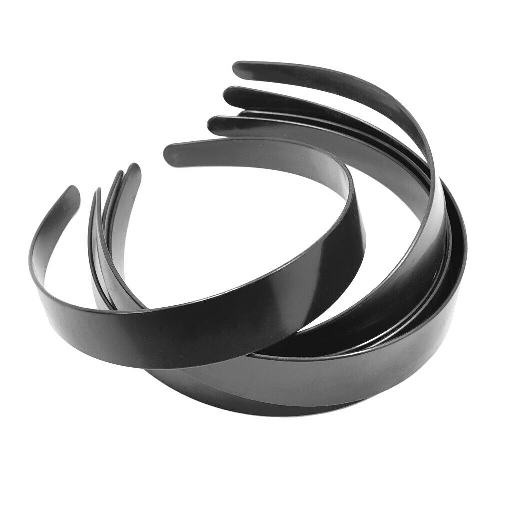 10x Unisex Black Plain Hair Head Hoop Band Sport Headband Hairband Practical
