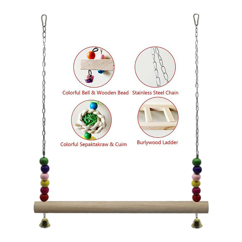 Chicken Swing Perch Stand Hanging Accessory for Large Birds Parrots Parakeet