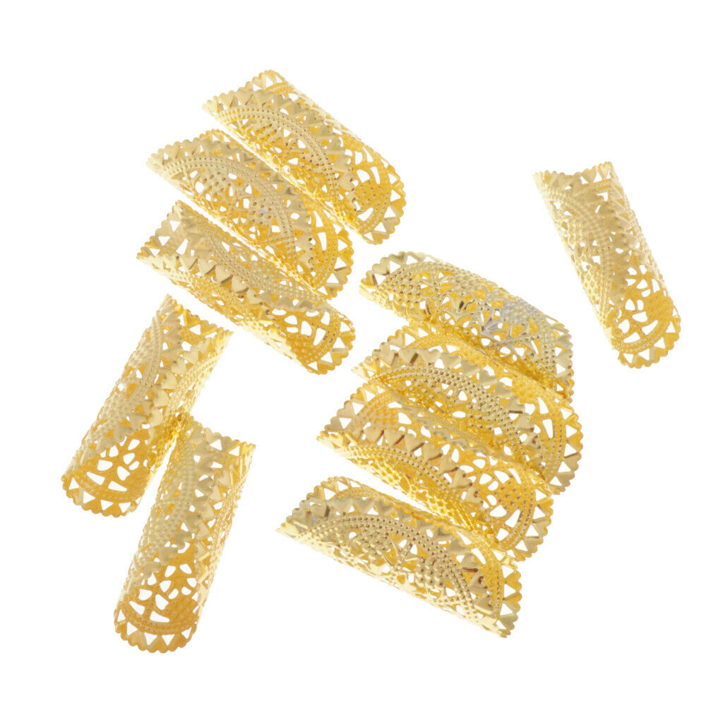 10 Pieces Dreadlock Tubes Beads Hair Braids Rings Cuffs Necklace Pendants