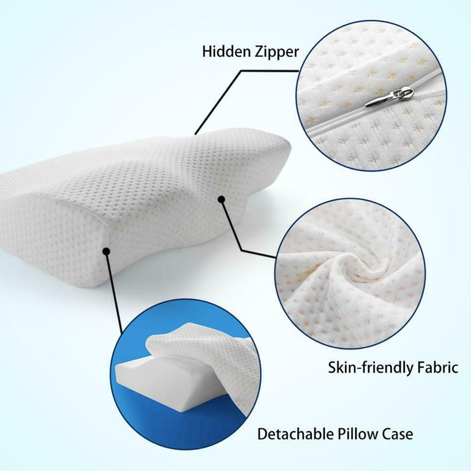 Memory Foam Neck Pillow Slow Rebound Health Cervical Neck Care for Bed Sleeping