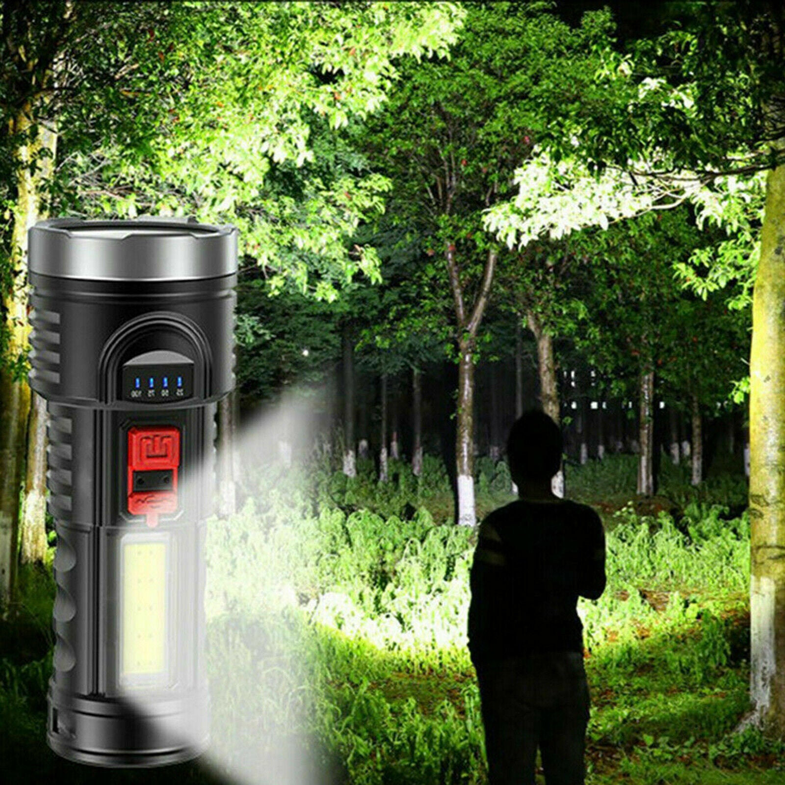 LED Torch Flashlight USB Cycling Mountain Bike Bicycle Lamp Portable Kit