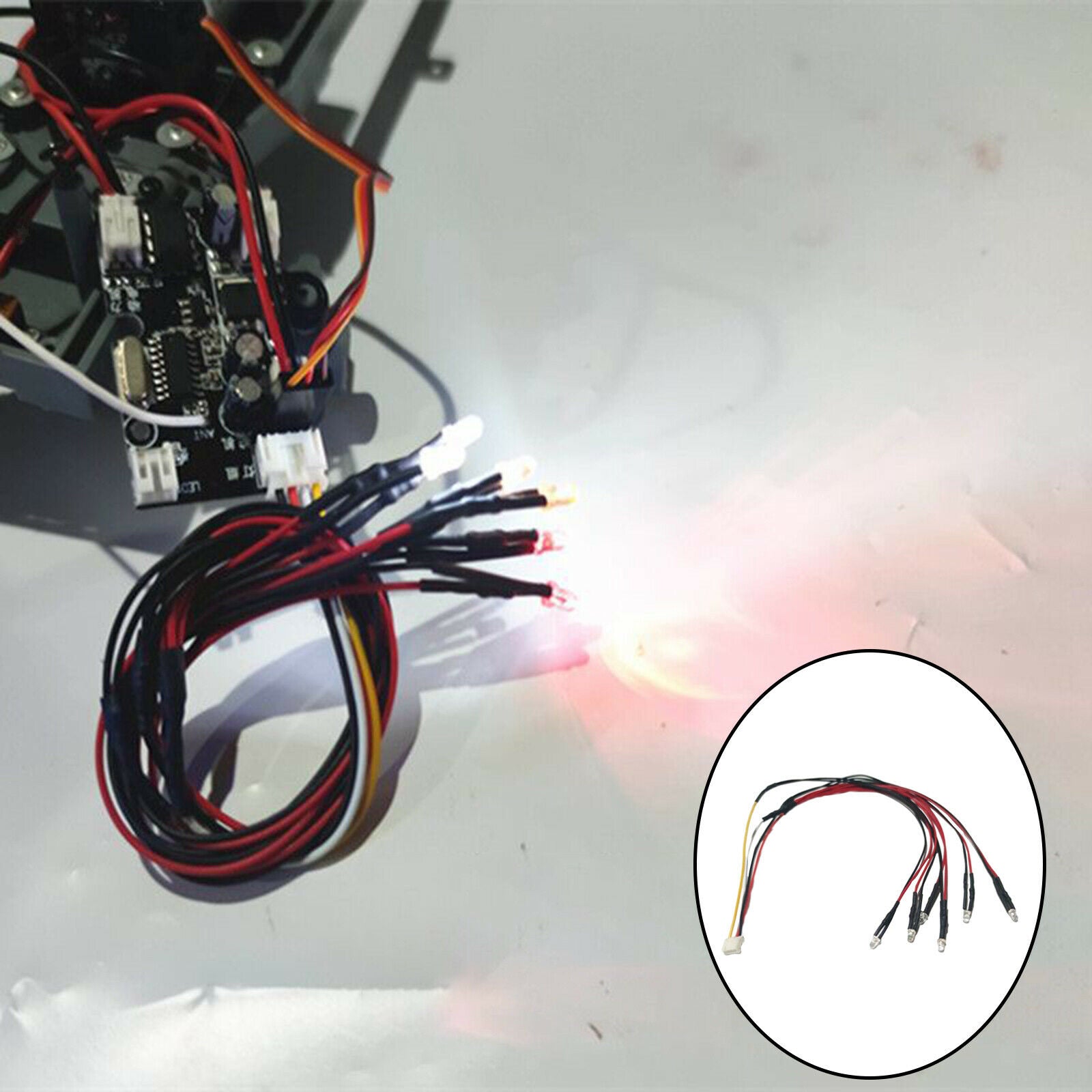 RC 6 LEDs High Bright Headlight Red White Yellow Lighting for WPL D12 1:10 RC