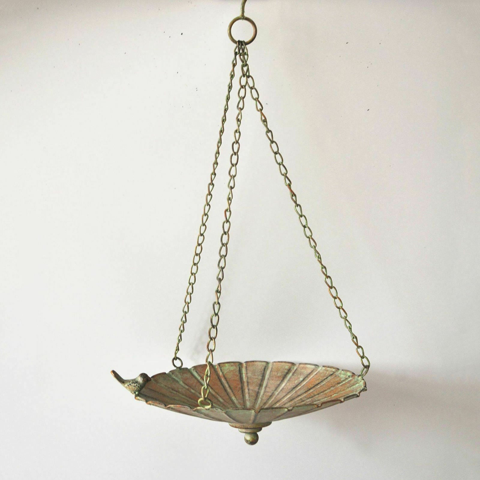 Iron Garden Hanging Bird Feeder Birdbath for Attracting Birds Finches Dove