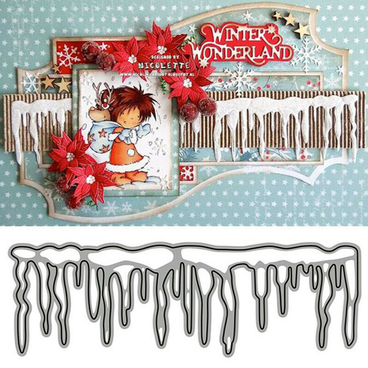 Christmas Icicles Metal Cutting Dies DIY Craft Card Stencil Album Cuts Die Decor