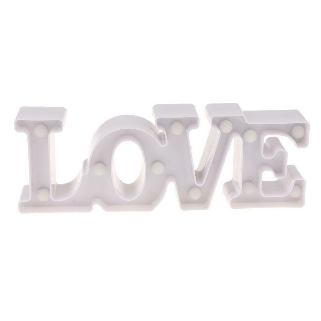 2x Alphabet Letters Lights Light Up Plastic LOVE Night Table Lamp Xmas Decor