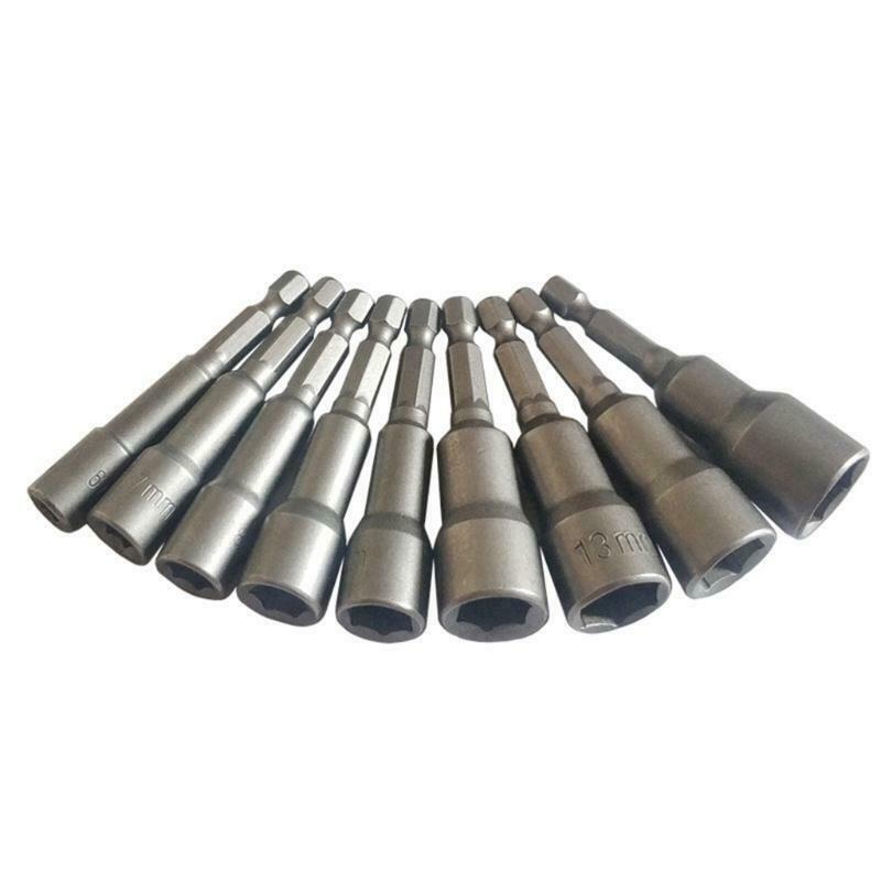 Screwdriver Set Bits Sets Tools Hex Socket Sleeve Nozzles 9pcs/set 1/4 Nut Drive