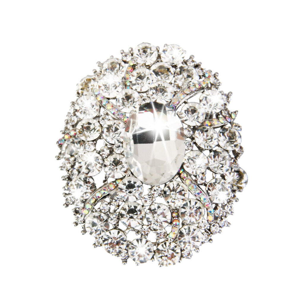 Full Crystal Rhinestone Bridal Wedding Party Brooch